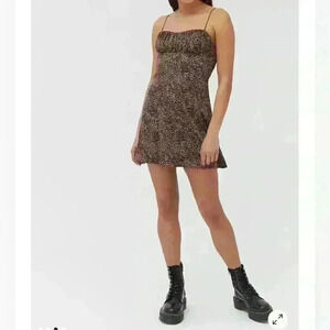 Urban Outfitters Black Speckle Slip Mini Dress